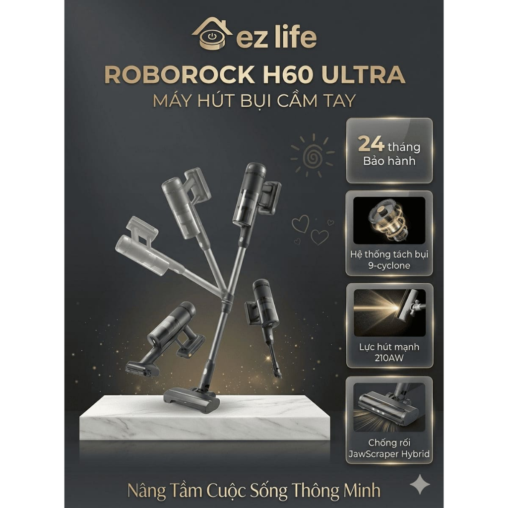 [Giá Siêu Tốt]Máy hút bụi cầm tay Roborock H60 | H60 hubPro | H60 Ultra