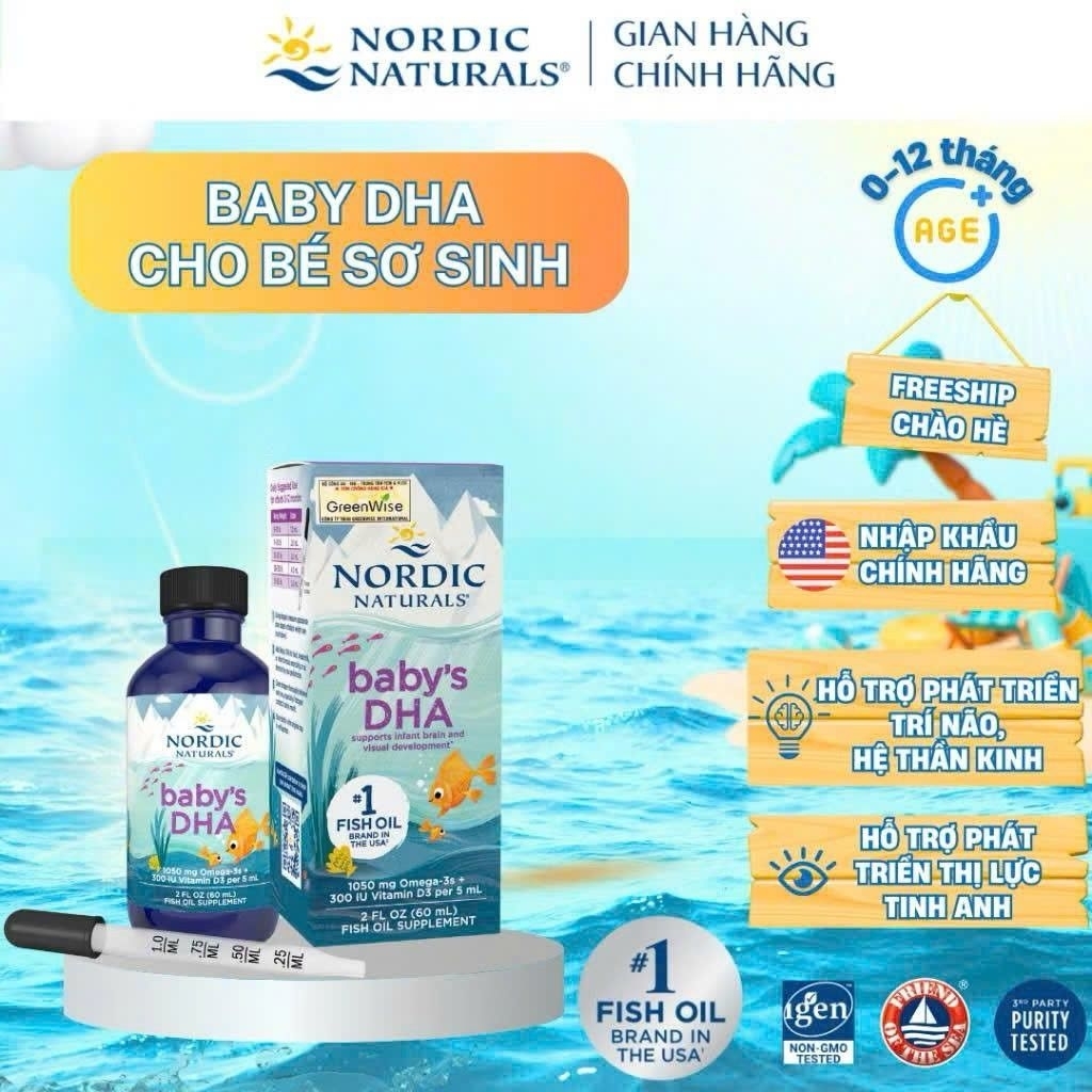 (Nhập khẩu chính hãng) DHA Baby, DHA children, DHA Xtra Nordic cho bé từ sơ sinh