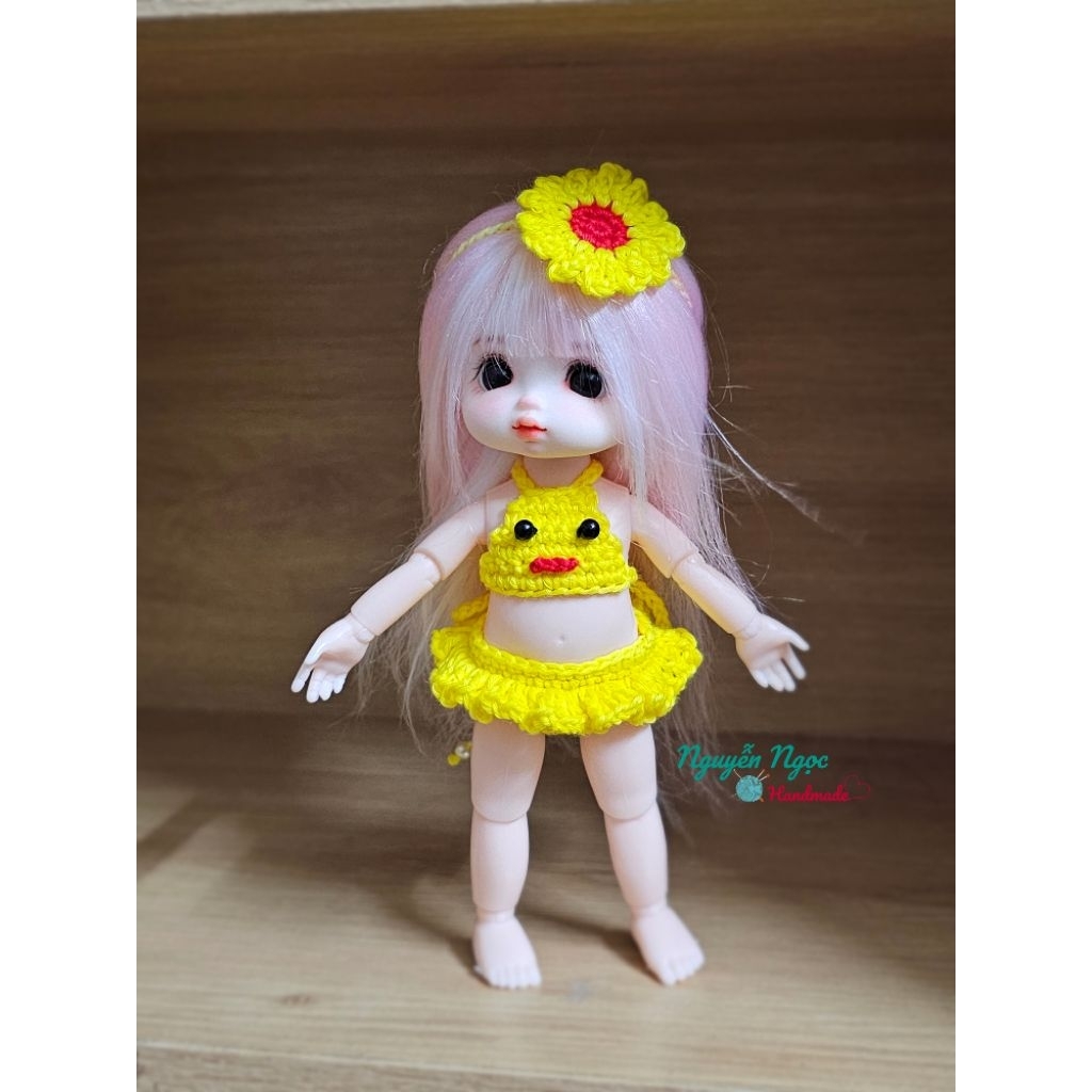 Bikini vịt kèm băng đô cho búp bê Baboliy, búp bê 16cm (chỉ bán quần áo, không có búp bê)