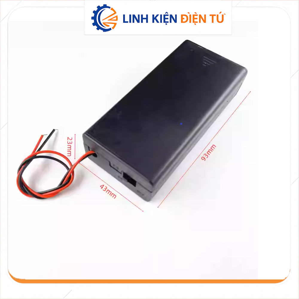 [Linh Kiện Điện Tử][G103] Đế Pin 18650 2 Cell Có Nắp Và Công Tắc