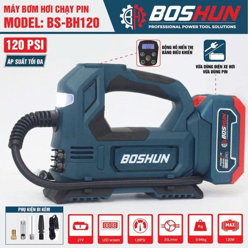 Máy bơm hơi dùng pin BOSHUN BS-BH120