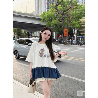 Váy Cotton Mèo Gấu Bèo Xanh TNH[ Sẵn]