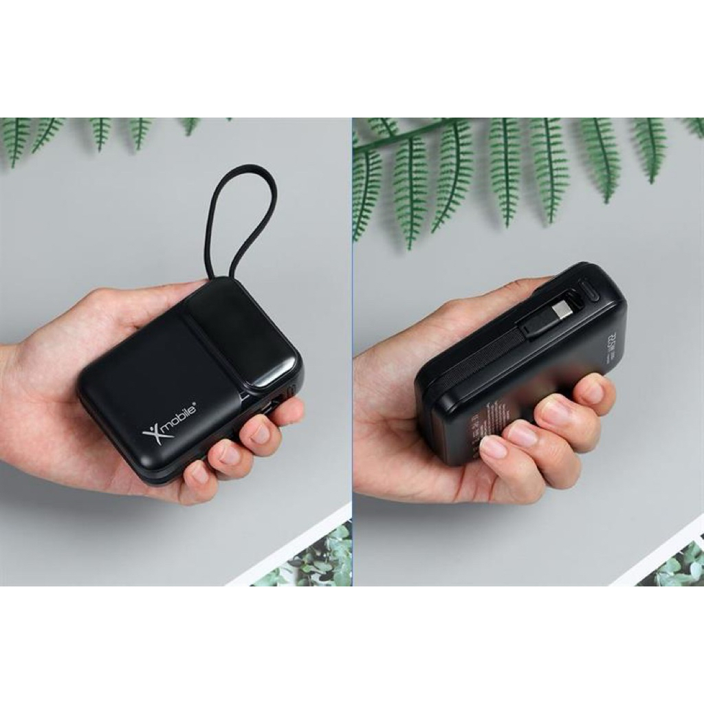 Pin sạc dự phòng Polymer 20000mAh Type C PD QC 3.0 22.5W Xmobile MH811 (Đen) kèm Cáp Lightning và Ty