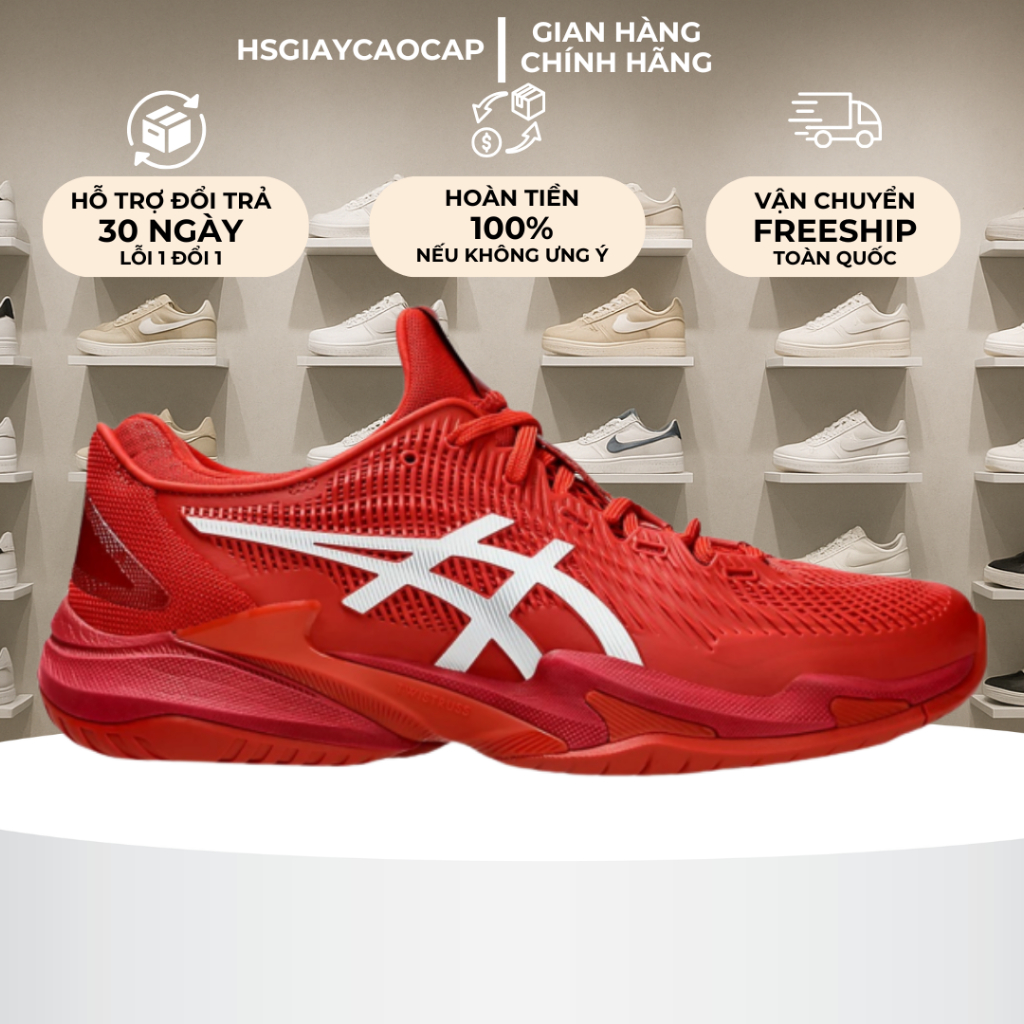 [ Best Quality ] Giày Asics_Court FF3 Red Full Box