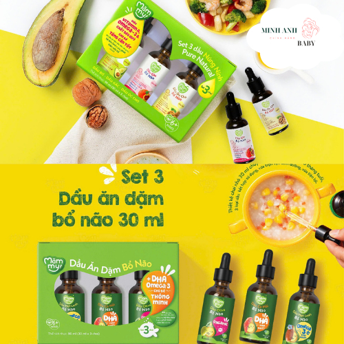 [Mămmy] Sét 3 Dầu ăn dặm Mămmy bổ sung dinh dưỡng an toàn cho bé
