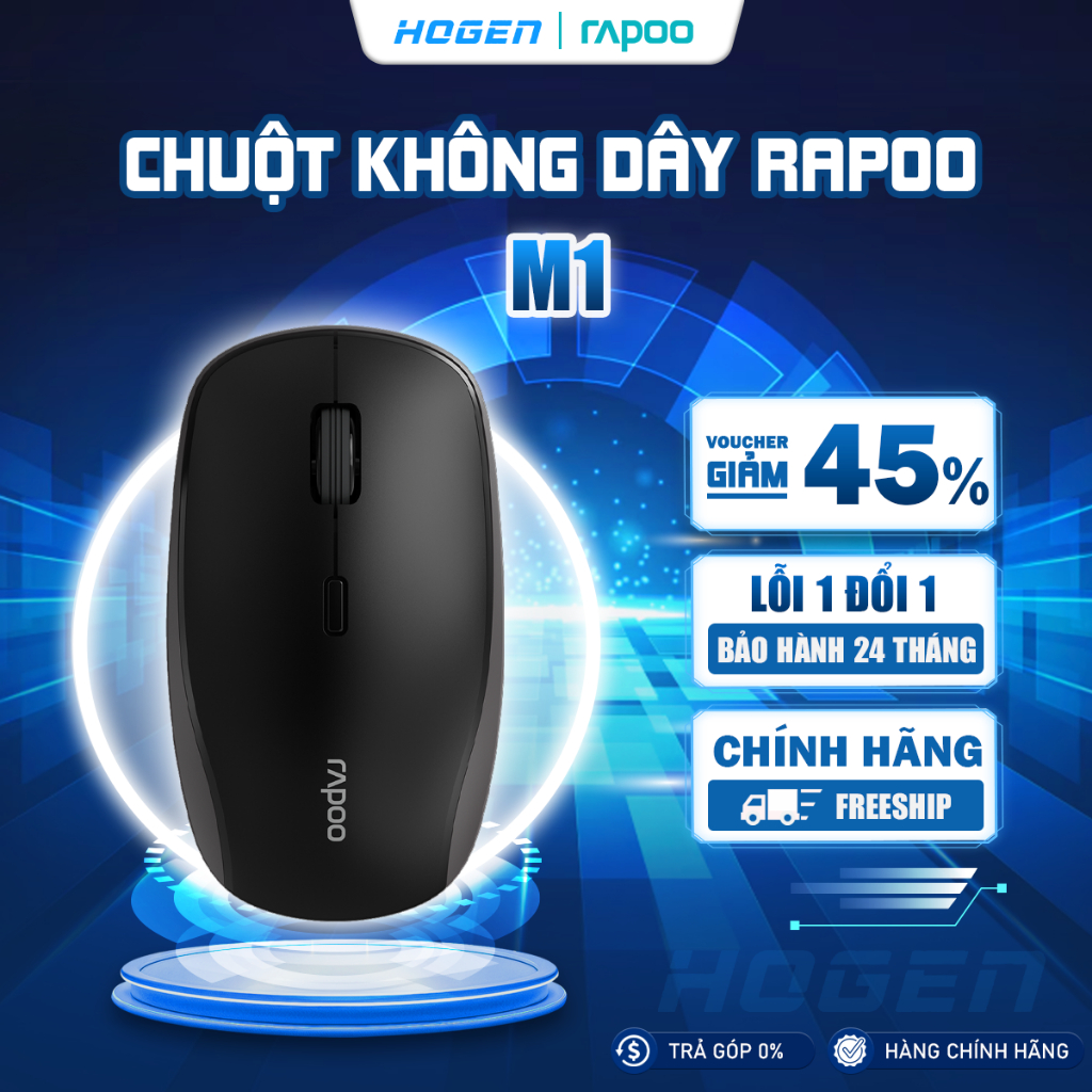 Chuột Không Dây Rapoo M1 | Kết nối 2.4GHz | 800-1600 DPI | Tặng 1 Pin AA | Bảo hành 24 tháng | BigBuy360 - bigbuy360.vn