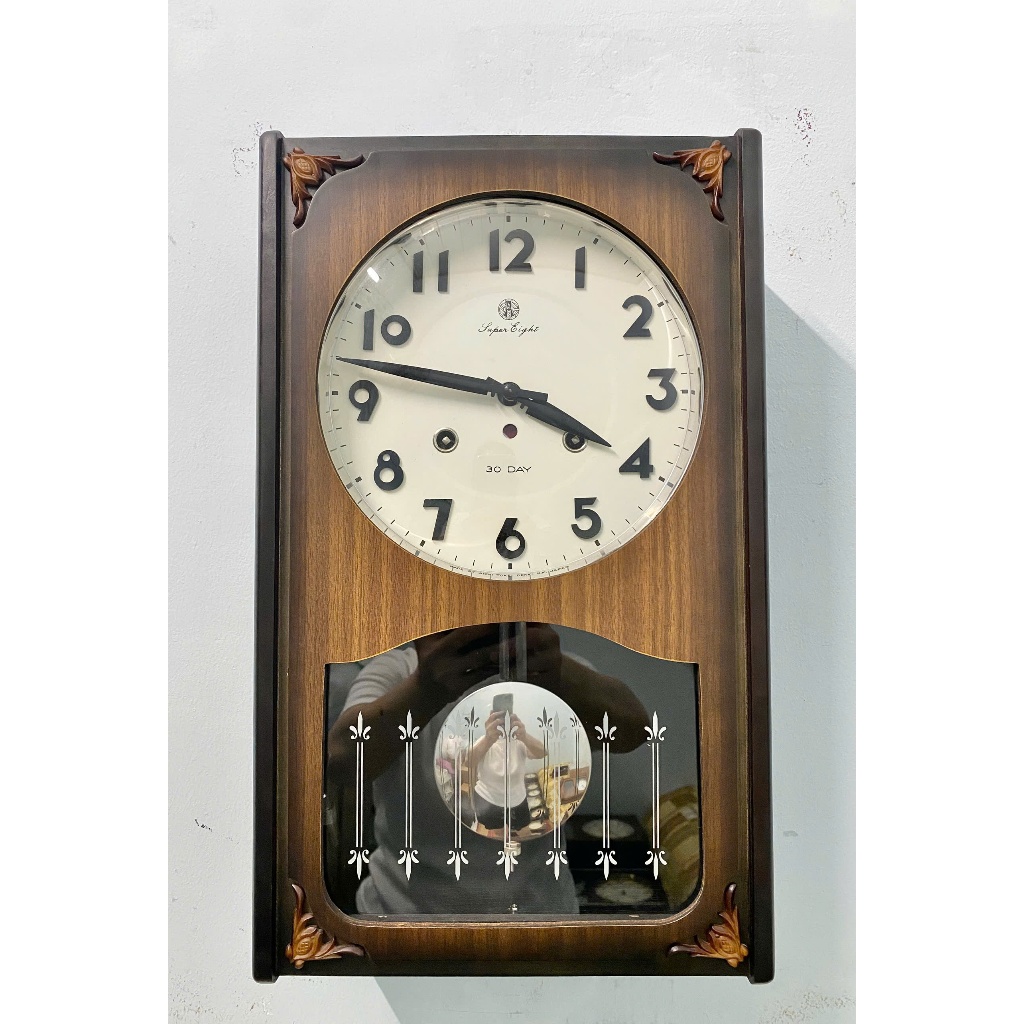 #.Đồng hồ treo tường quả lắc cơ AiChi   lên cót 30 ngày cổ điển,Đồng hồ côn cổ