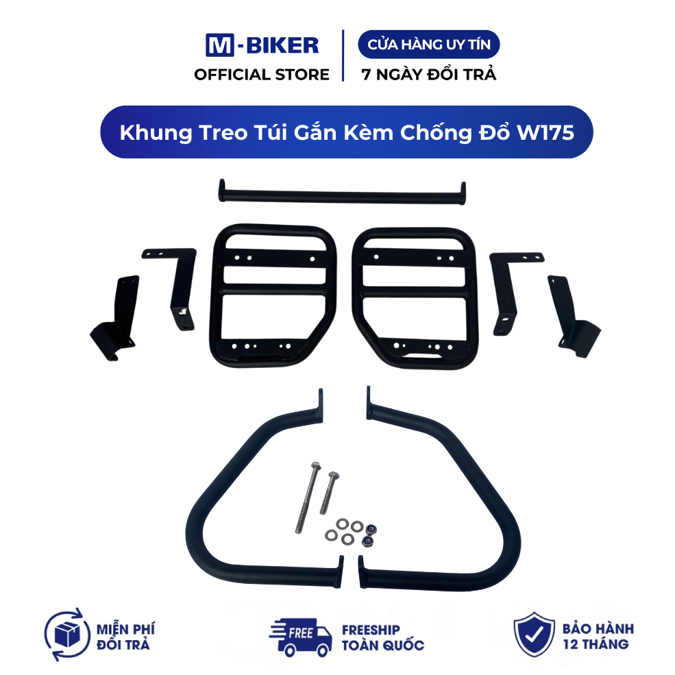 Khung Túi W175 Gắn Kèm Chống Đổ W175, khung chống đổ w175 gắn khung túi w175 M-Biker