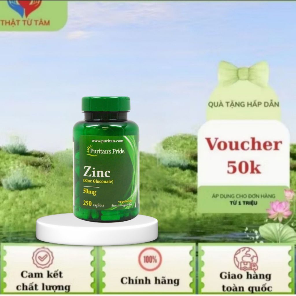 Viên uống bổ sung kẽm Puritan’s Pride Zinc Gluconate 25 mg 100 Tablets