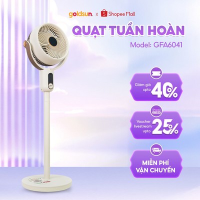 Quạt Quay 360 độ Goldsun GFA-6041 Với 3 Chế Độ Gió Linh Hoạt Điều Khiển Từ Xa Hẹn Giờ
