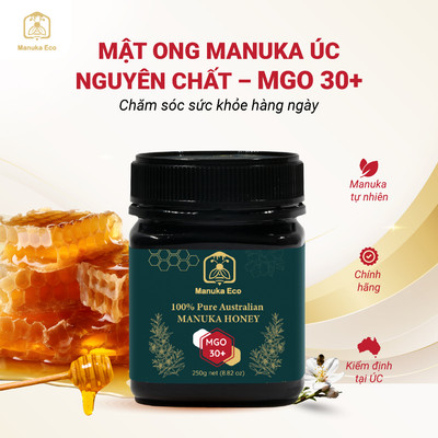 Mật ong Manuka của Úc nguyên chất chỉ số MGO 30+, 100+, 265+, 550+ giúp tăng để kháng, bảo vệ hô hấp