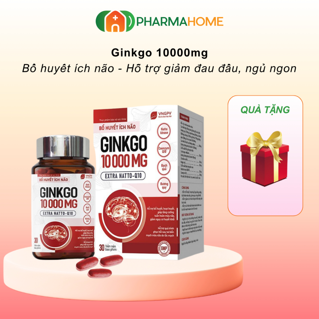 [Quà tặng] Bổ huyết ích não GINKGO 10000 MG EXTRA NATTO Q10- VNGPV