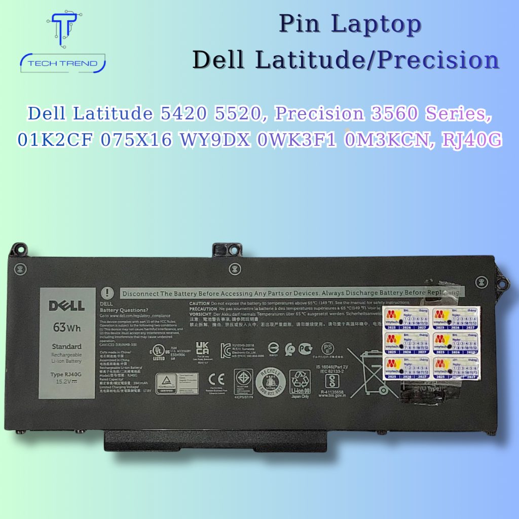 Pin Dell Latitude 5420 5520, Precision 3560 Series, 01K2CF 075X16 WY9DX 0WK3F1 0M3KCN, RJ40G Zin