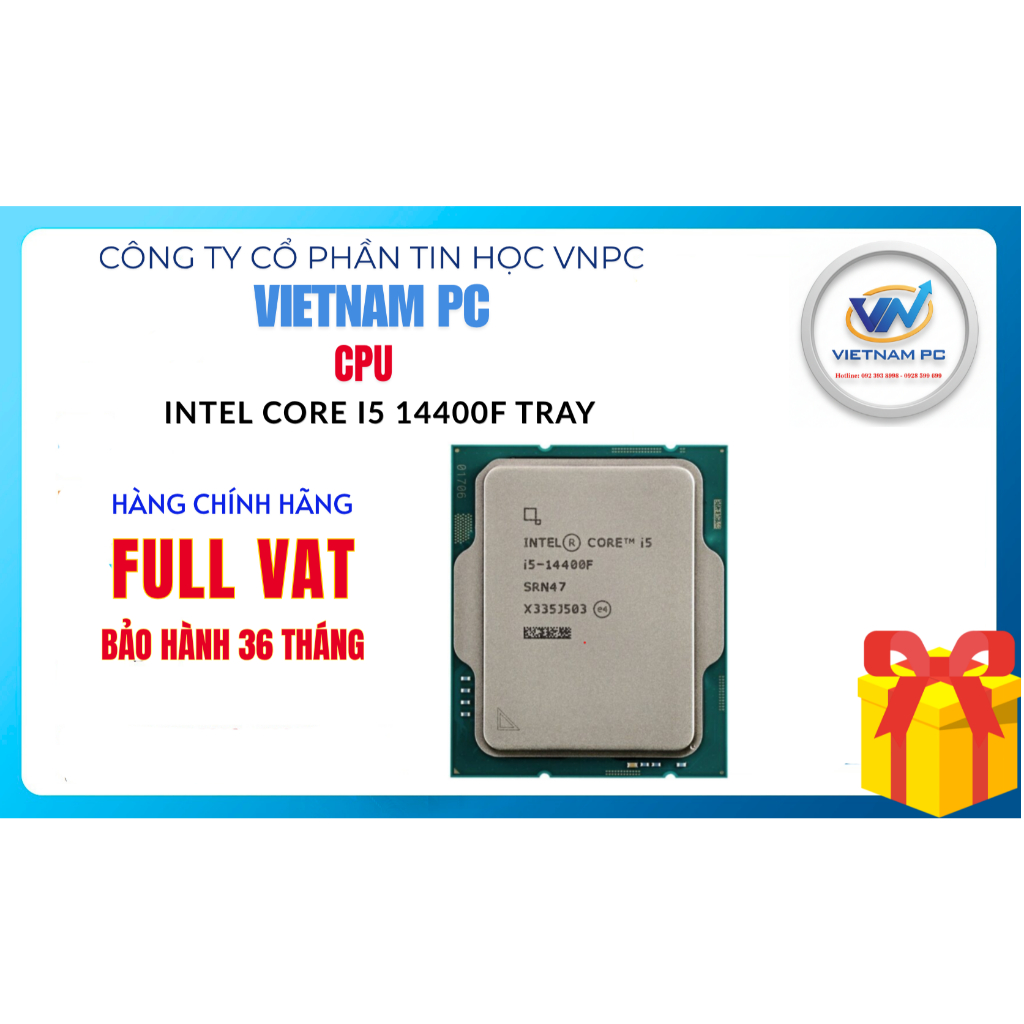 HÀNG CHÍNH HÃNG CPU Intel Core i5 14400F Tray FULL VAT, BH 36 THÁNG