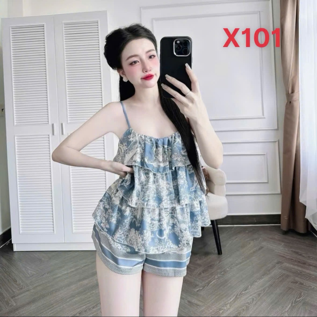 Bộ Pijama 2 Dây X1 Kim Thanh - Xếp Li 3 Tầng Lụa Latin Short Bông Mặc Nhà 9 Màu Size 40-72kg | BigBuy360 - bigbuy360.vn