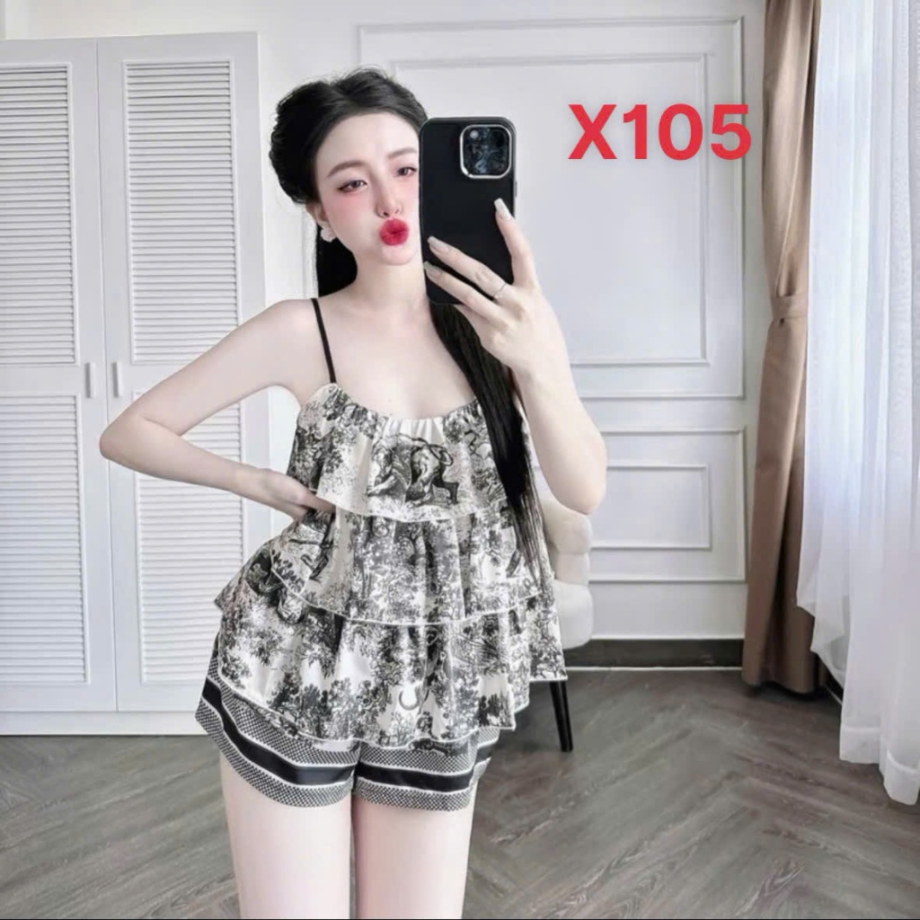 Bộ Pijama 2 Dây X1 Kim Thanh - Xếp Li 3 Tầng Lụa Latin Short Bông Mặc Nhà 9 Màu Size 40-72kg | BigBuy360 - bigbuy360.vn