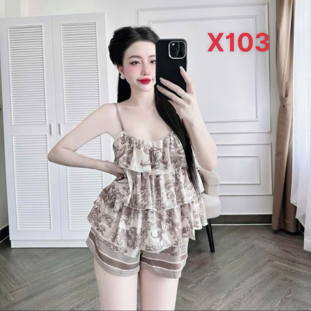 Bộ Pijama 2 Dây X1 Kim Thanh - Xếp Li 3 Tầng Lụa Latin Short Bông Mặc Nhà 9 Màu Size 40-72kg | BigBuy360 - bigbuy360.vn