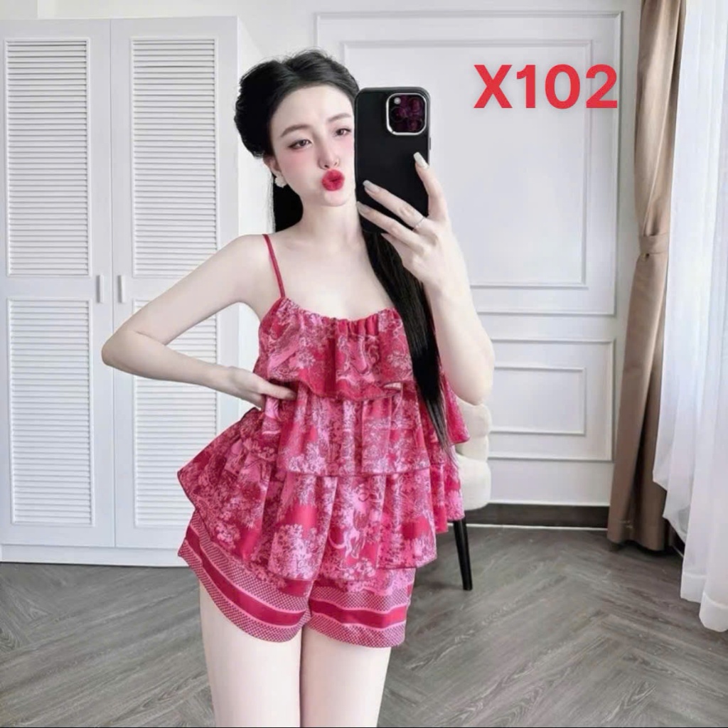 Bộ Pijama 2 Dây X1 Kim Thanh - Xếp Li 3 Tầng Lụa Latin Short Bông Mặc Nhà 9 Màu Size 40-72kg | BigBuy360 - bigbuy360.vn