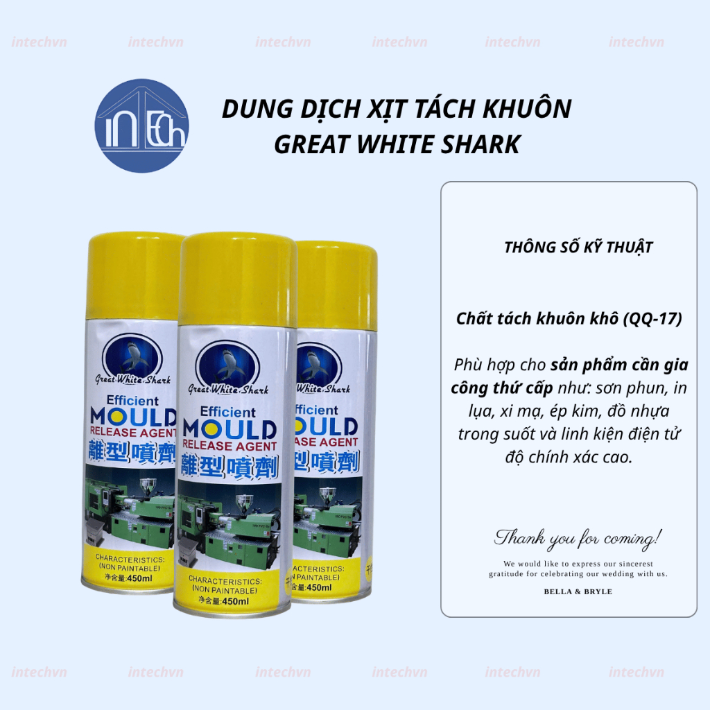 BÌNH XỊT TÁCH KHUÔN CÔNG NGHIỆP WHITE SHARK QQ-17