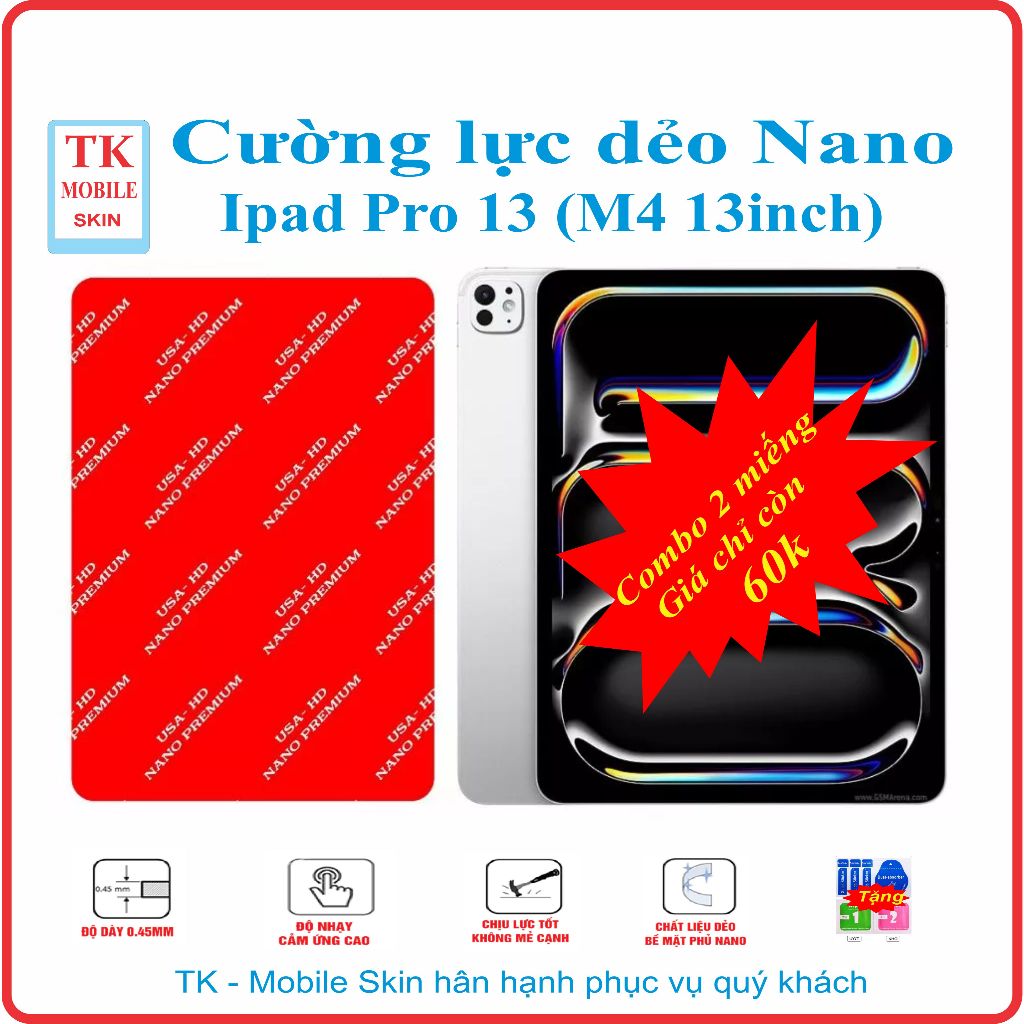 Cường lực dẻo bảo vệ màn hình máy tính bảng Apple Ipad Pro 13 (Ipad Pro M4 13inch)