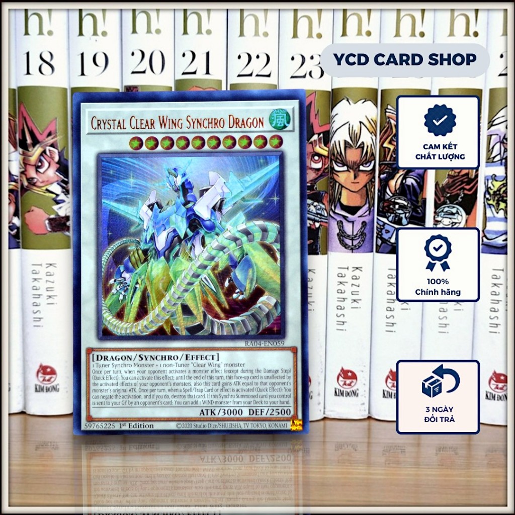 [YCDcardgame] Thẻ bài yugioh chính hãng Crystal Clear Wing Synchro Dragon - Ultra Rare [Synchro]