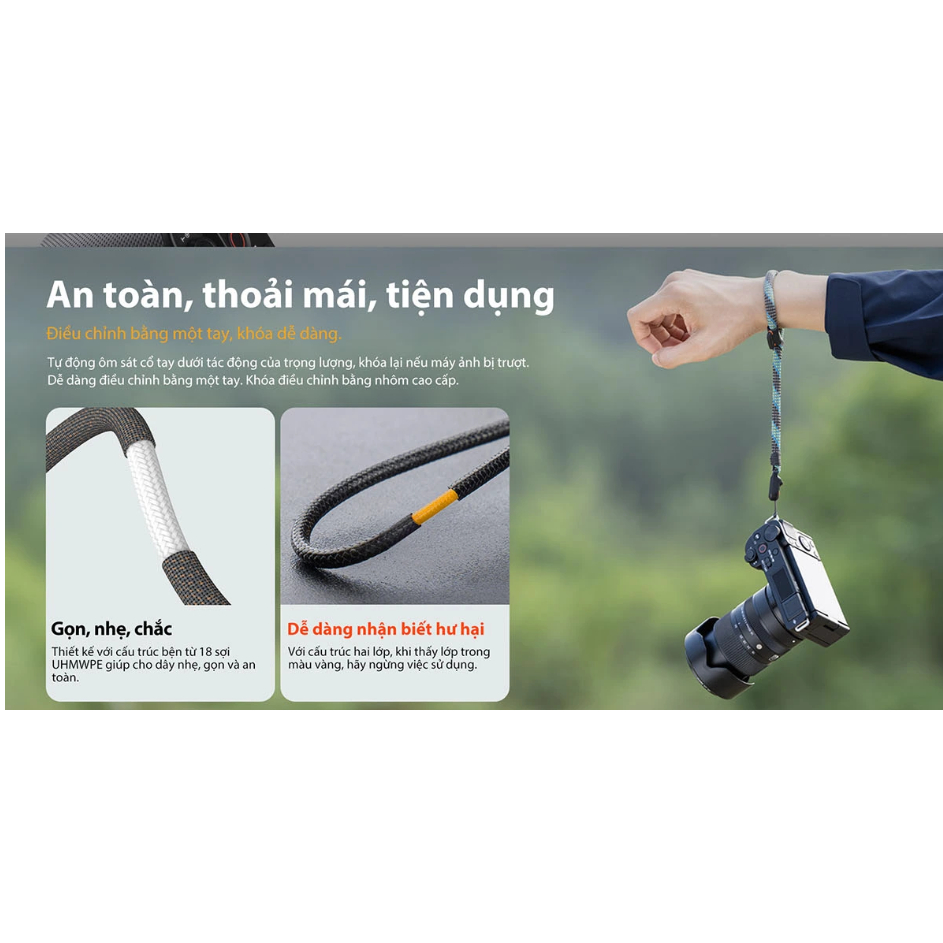Dây đeo cổ tay máy ảnh PGYTECH Wrist Strap Slim dòng Outdoor - Ngoài trời