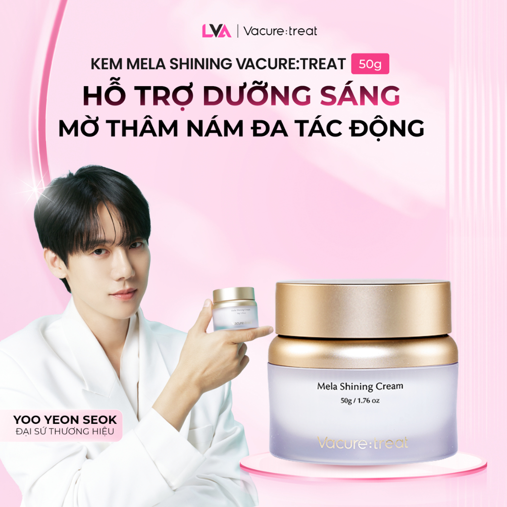 (TẶNG 3 set mn Brlab+1 SRM đen VCT) Kem dưỡng da mờ nám, tàn nhang VACURE:TREAT Mela Shining Cream 5