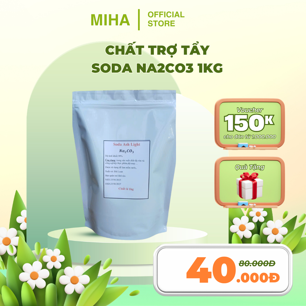 Chất Trợ Tẩy Soda Na2CO3 1kg – Soda Ash Làm Sạch, Tăng Hiệu Quả Giặt Tẩy