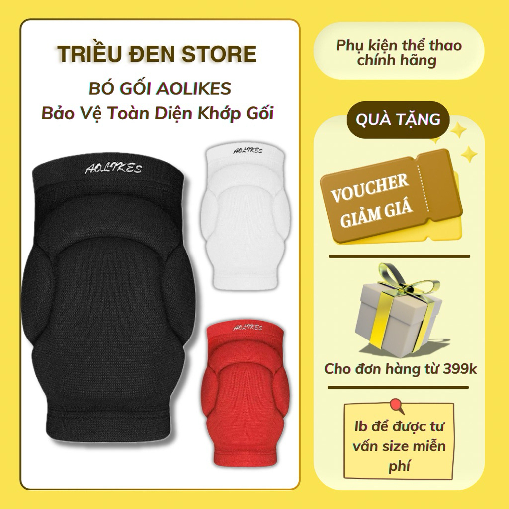Bó Gối AOLIKES / Đệm gối thể thao AOLIKES – Bảo vệ đầu gối khi vận động [Triều Đen Store]