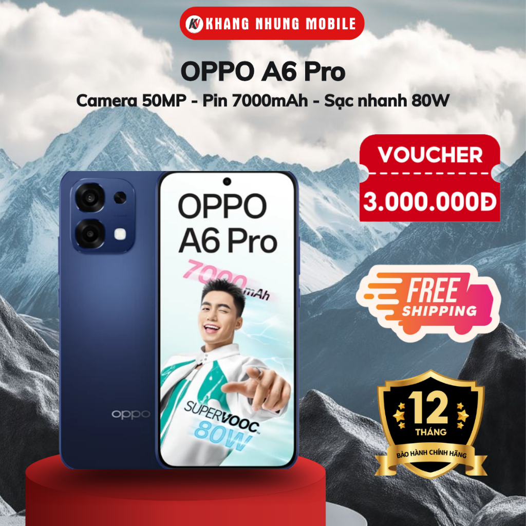 Điện thoại Oppo A6 Pro - (8/128GB) - Pin 7000mAh - Camera AI 50MP - Hàng Chính Hãng - Khang Nhung Mobile | BigBuy360 - bigbuy360.vn