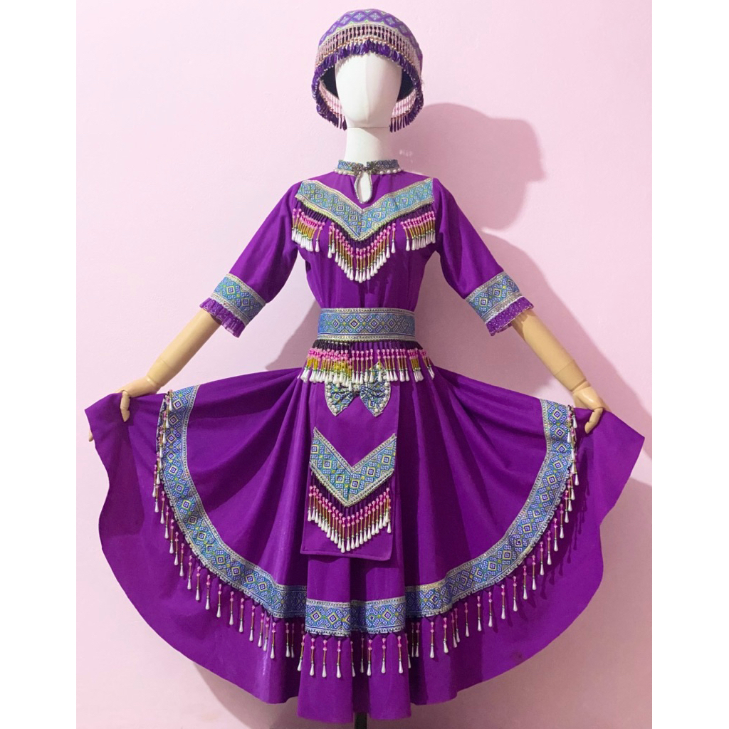 [HÀNG CŨ THANH LÝ] Trang phục dân tộc Hmong full set kèm mũ đồ cũ giá thanh lý