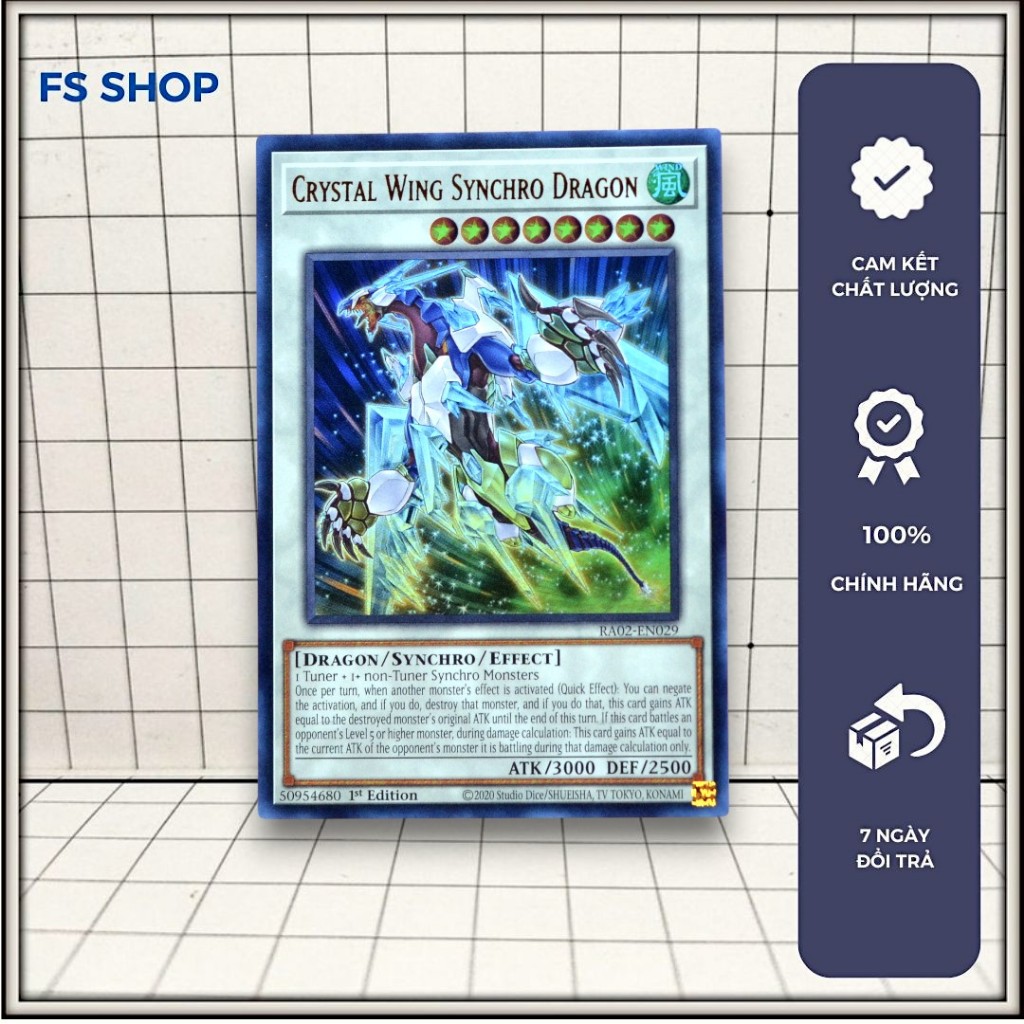 [FS Yugioh] Thẻ Bài Yugioh Chính Hãng Crystal Wing Synchro Dragon (Ultra Rare) - Synchro