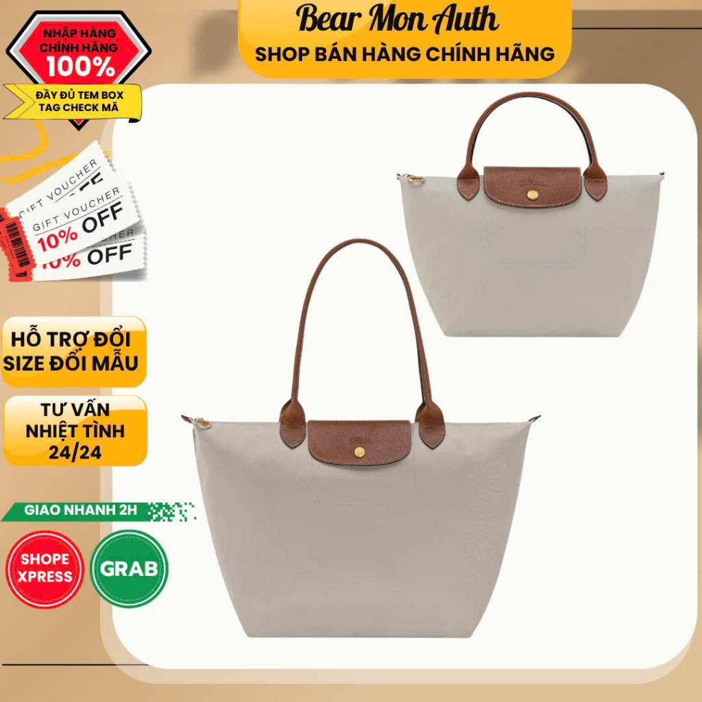 Túi Tote Longchamp Le Pliage Original S , L Tote bag Pebble Gallet - Recycled canvas