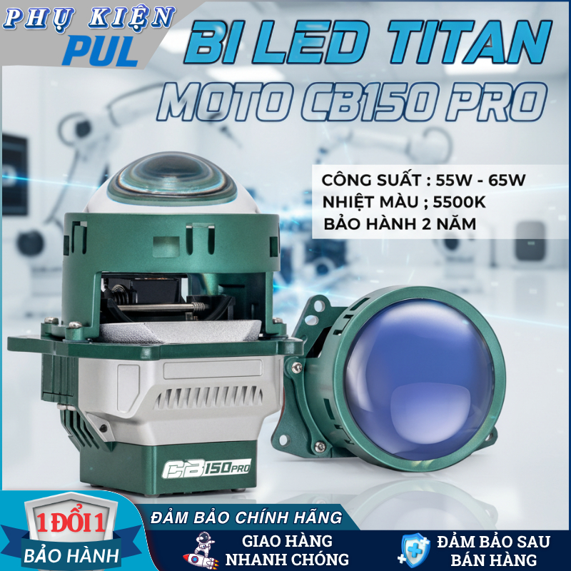 Đèn Bi Led Titan Moto CB150 Pro - Đèn Bi Cầu Siêu Sáng 65W Công Nghệ TWR Cho Ô Tô Xe Máy