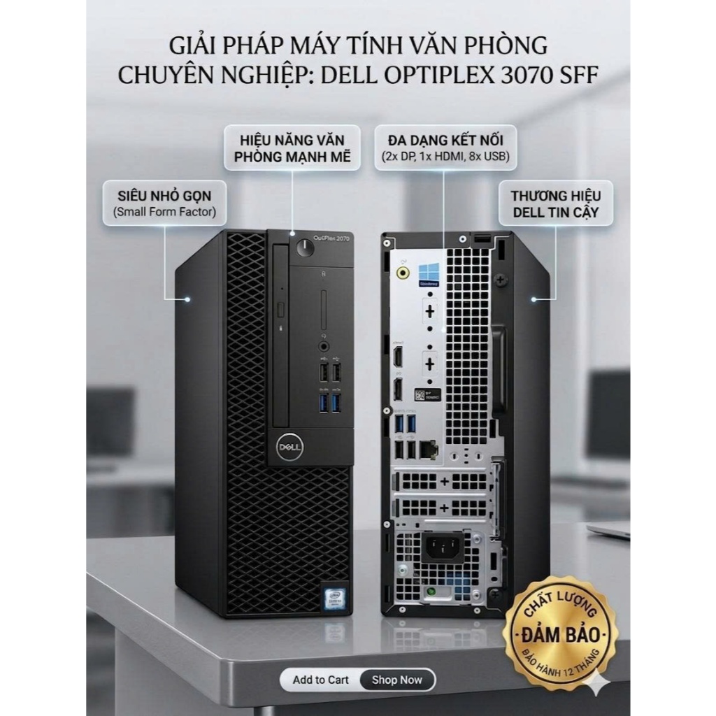 Máy tính để bàn DELL OPTIPLEX 5070 SFF Core i7 9700 - i5 9400 | RAM 16GB | SSD 512GB.Bảo hành 12 thá