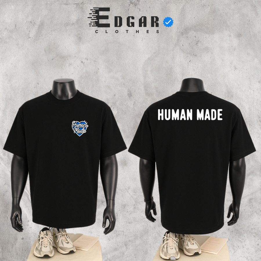 Áo Thun 𝘏𝘜𝘔𝘈𝘕 𝘔𝘈𝘋𝘌 In Hình Sắc Nét, Áo Thun Nam Nữ - Tshirt 𝘏𝘜𝘔𝘈𝘕 Unisex, Form Oversize, 260GSM - MS