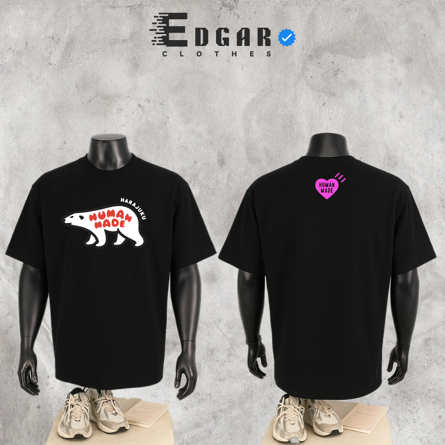 Áo Thun 𝘏𝘜𝘔𝘈𝘕 𝘔𝘈𝘋𝘌 In Hình Sắc Nét, Áo Thun Nam Nữ - Tshirt 𝘏𝘜𝘔𝘈𝘕 Unisex, Form Oversize, 260GSM - MS