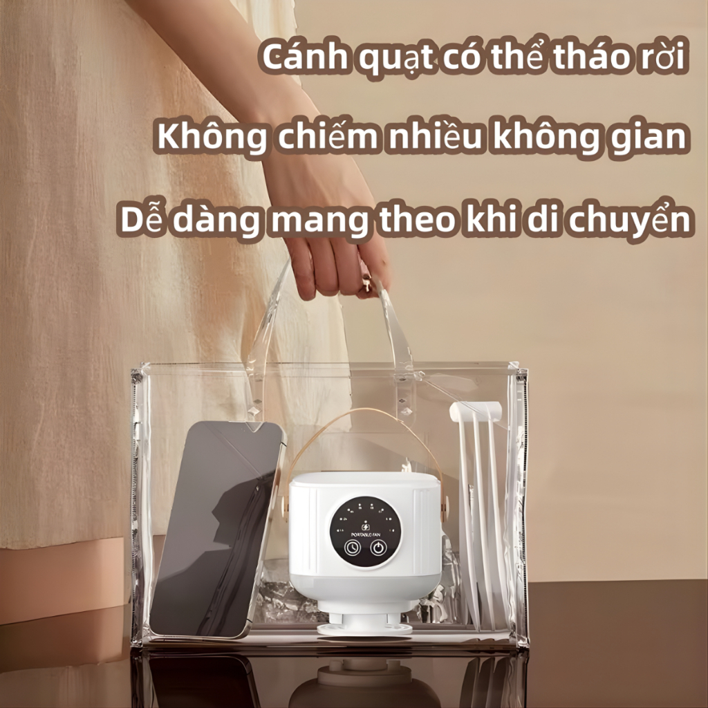 QUẠT TREO MINI TÍCH ĐIỆN ĐA NĂNG 7200mAh
