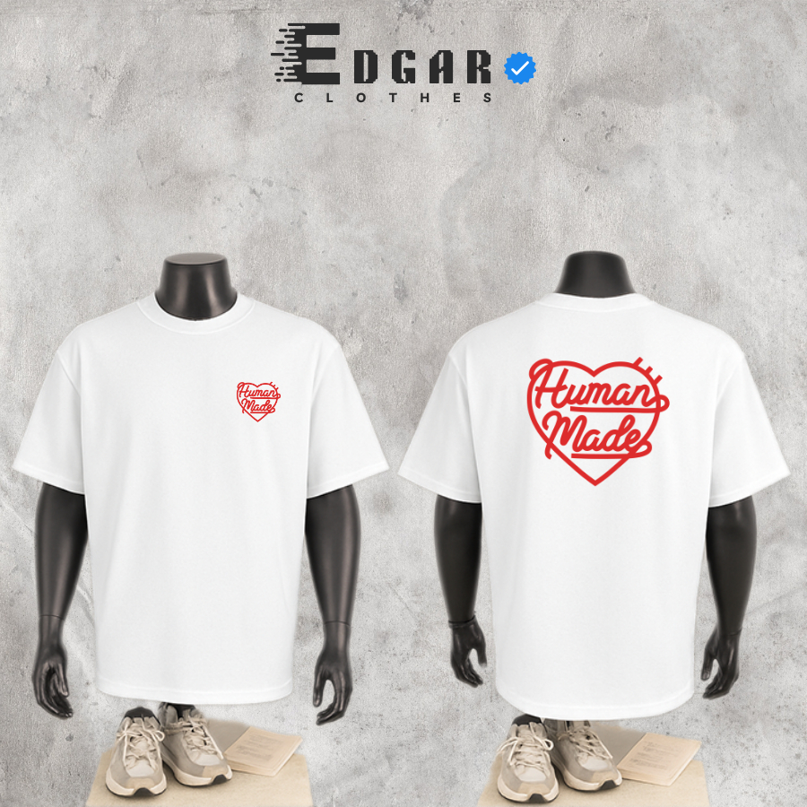Áo Thun 𝘏𝘜𝘔𝘈𝘕 𝘔𝘈𝘋𝘌 In Hình Sắc Nét, Áo Thun Nam Nữ - Tshirt 𝘏𝘜𝘔𝘈𝘕 Unisex, Form Oversize, 260GSM - MS