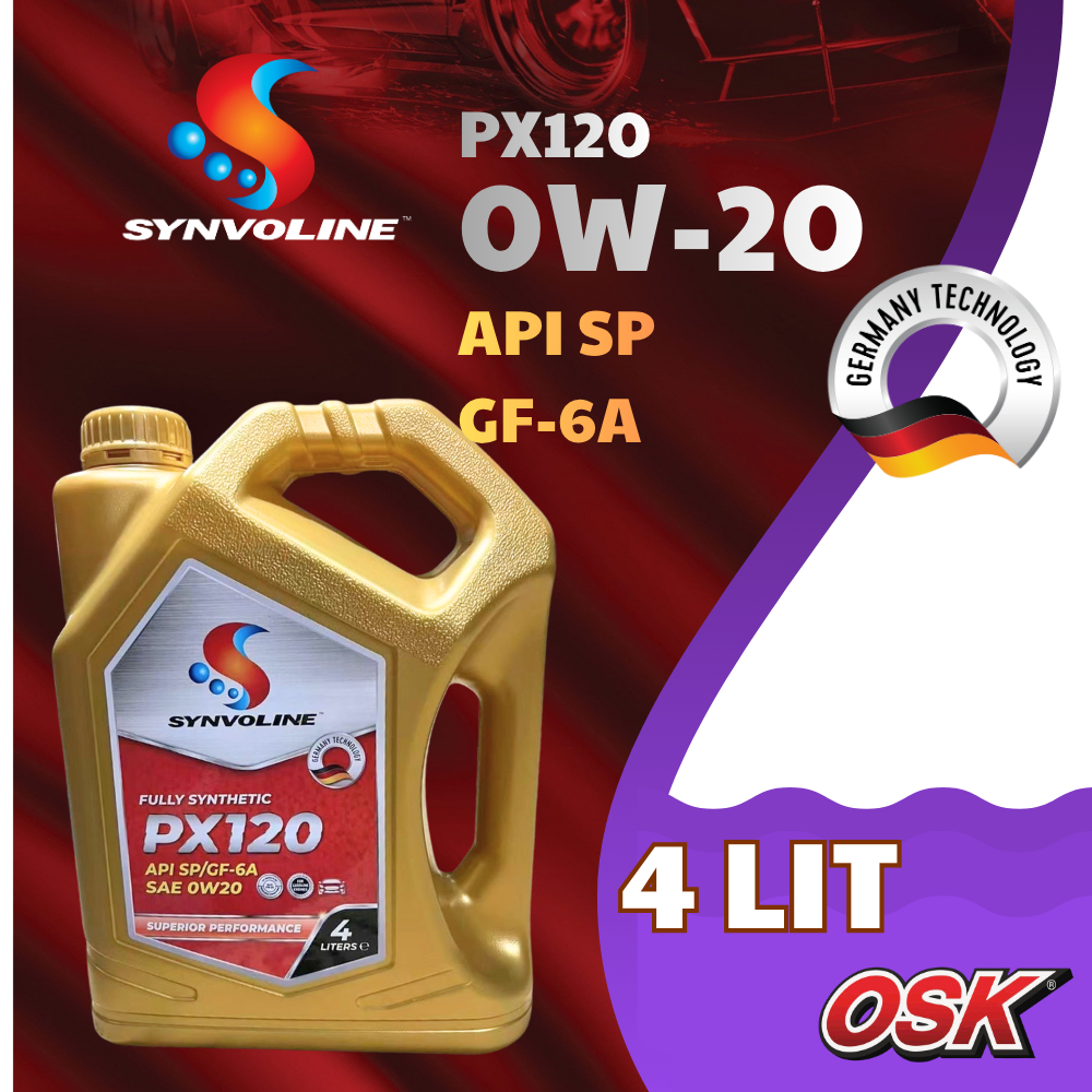 Dầu Nhớt Ô Tô OSK Synvoline PX120 0W20 API SP/GF-6A (4L) – Tổng Hợp Toàn Phần, Tiết Kiệm Nhiên Liệu 