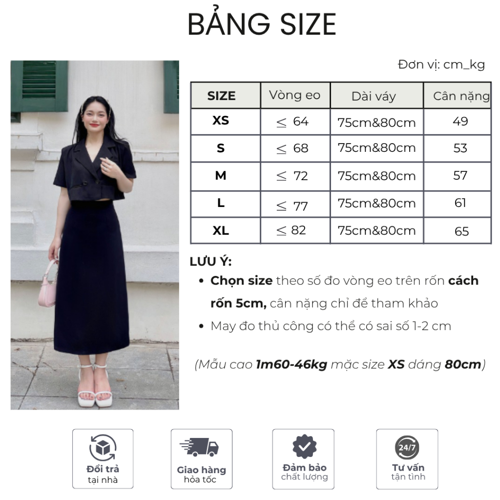 Chân váy nữ midi dáng dài chữ A Mely Fashion trẻ trung công sở cạp cao che bụng tôn dáng có xẻ sau có bigsize CV59-01 | BigBuy360 - bigbuy360.vn