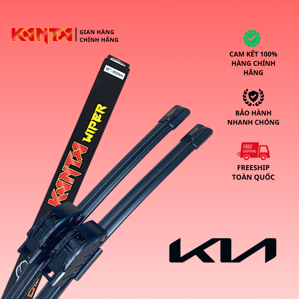 [KIA]  - Bộ 2 Gạt Mưa Ô Tô Kanta Luxury - Gạt mưa chính hãng - Morning,Cerato,K3,Forte,Optima,K5,Sor