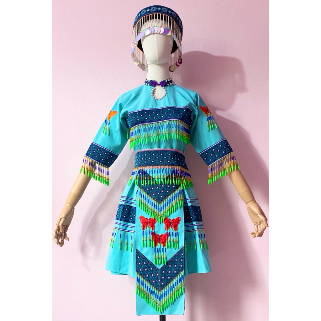 [HÀNG CŨ THANH LÝ] Trang phục dân tộc Hmong full set kèm mũ đồ cũ giá thanh lý