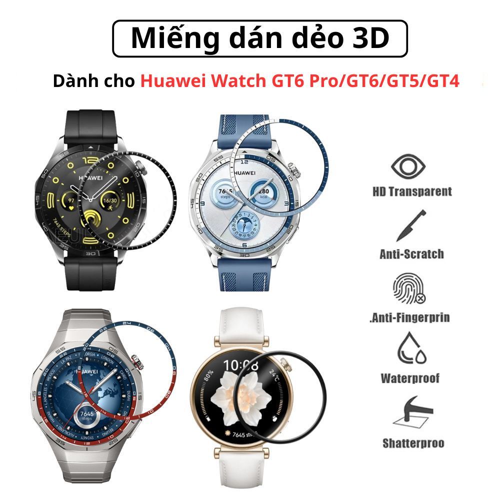 Miếng dán dẻo 3D dành cho Huawei Watch GT6 Pro,GT5 Pro,GT6,GT5,GT4
