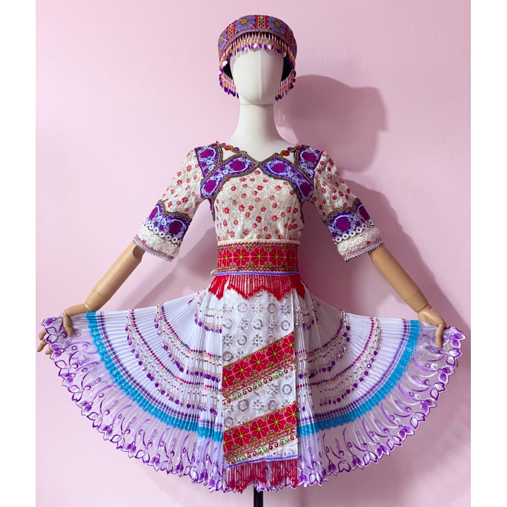 [HÀNG CŨ THANH LÝ] Trang phục dân tộc Hmong full set kèm mũ đồ cũ giá thanh lý