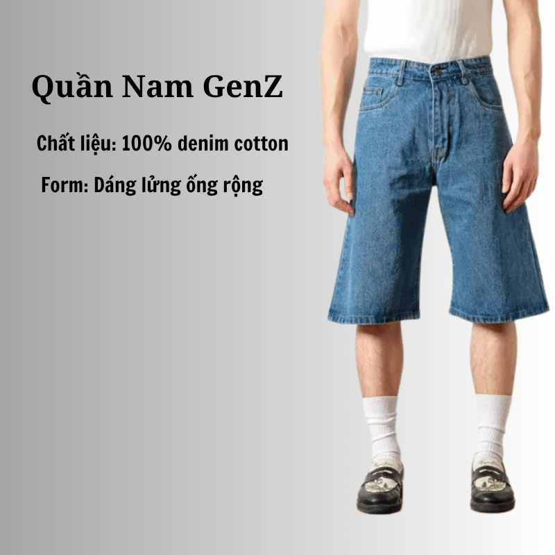Quần Shorts Jeans B Brown Peter Relaxed Jort Denim Basic