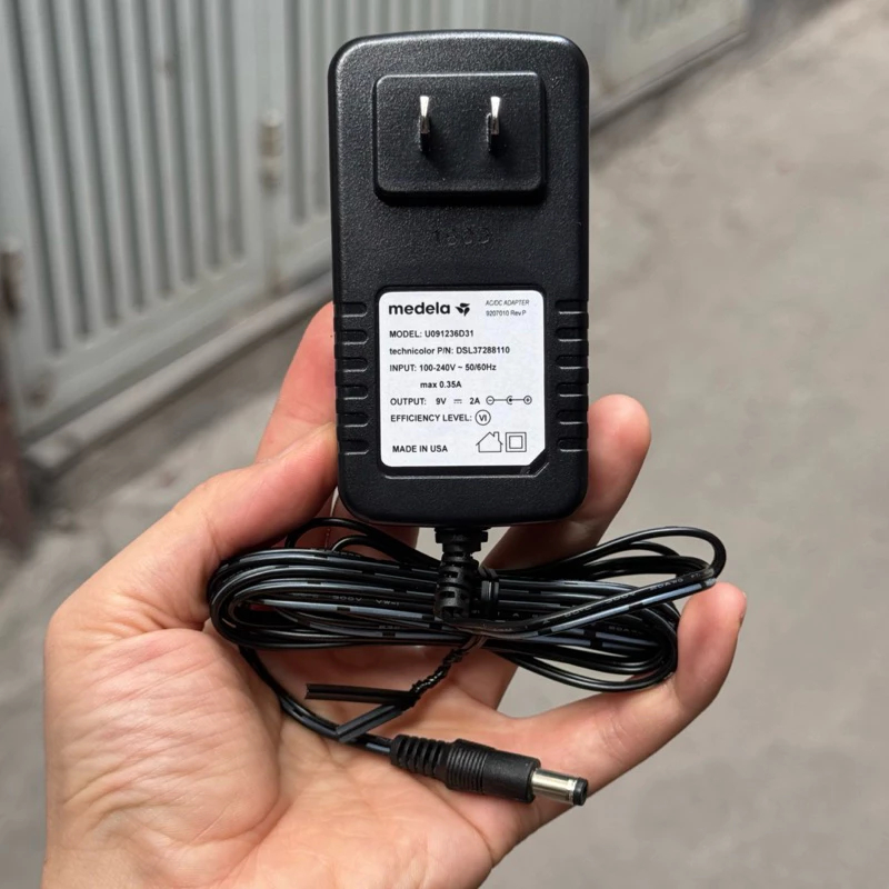 Adapter nguồn sạc (xạc) 9V 2A cho máy hút sữa  medela pump, medela maxflow - Dây sạc medela 9V