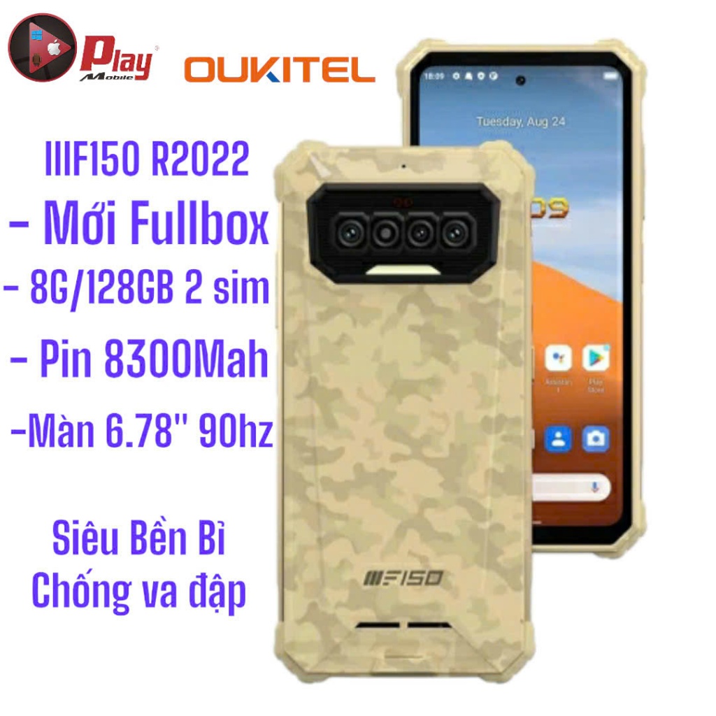 Oukitel IIIF150 8/128GB R2022 Chip Helio G95 Octa pin 8300mah Siêu trâu bền bỉ , Máy likenew 99%