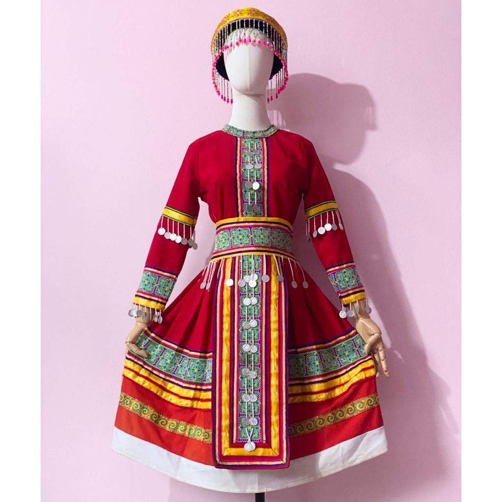 [HÀNG CŨ THANH LÝ] Trang phục dân tộc Hmong full set kèm mũ đồ cũ giá thanh lý