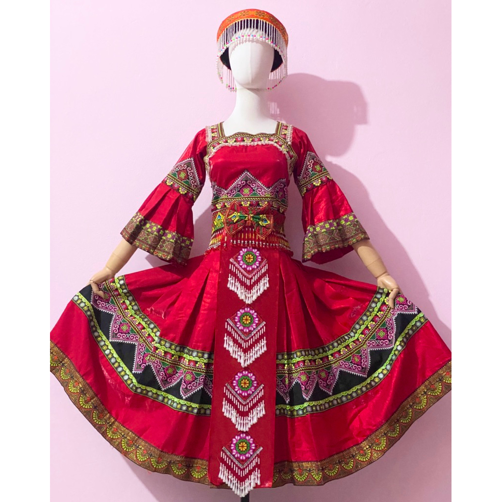 [HÀNG CŨ THANH LÝ] Trang phục dân tộc Hmong full set kèm mũ đồ cũ giá thanh lý